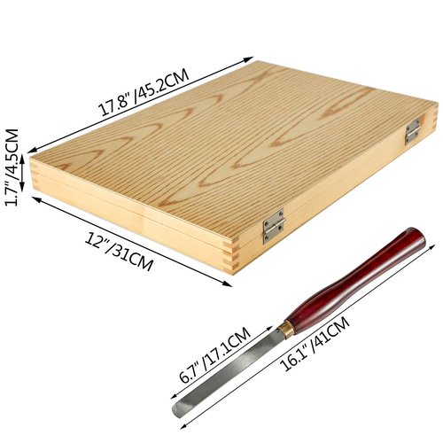Mophorn Woodworking Lathe Chisel Set 8 Piece Set Lathe Chisel HSS Steel Blades Wood Turning Tools Wooden Case for Storage for Wood Carving Root Carving Furniture Carving Lathes Red
