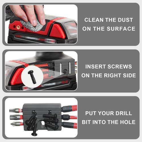Naerza Magnetic Bit Holder,Drill Bit Holder with 6 Magnetic Holes- Easy Installation,High-Durability Compatible with Milwaukee DeWalt，Ridgid，Makita，Bosch, Ryobi, and major brands- 2Pcs