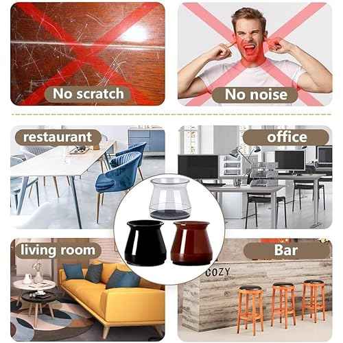 BUMACO 40Pcs Chair Leg Floor Protectors Chair Leg Protectors for Hardwood Floors Silicone Pads Covers to Protect Floors Universal L Clear Fit (1-5/16"~2")