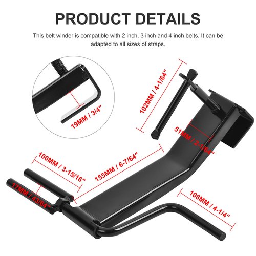Products Strap Winder for Flatbed Trailer, Cargo Tie-Downs Strap Winder,Roll-up Flatbed Trailer Winch Straps up to 4" Wide for Trailers, Trucks, Warehouses, Docks, Vans