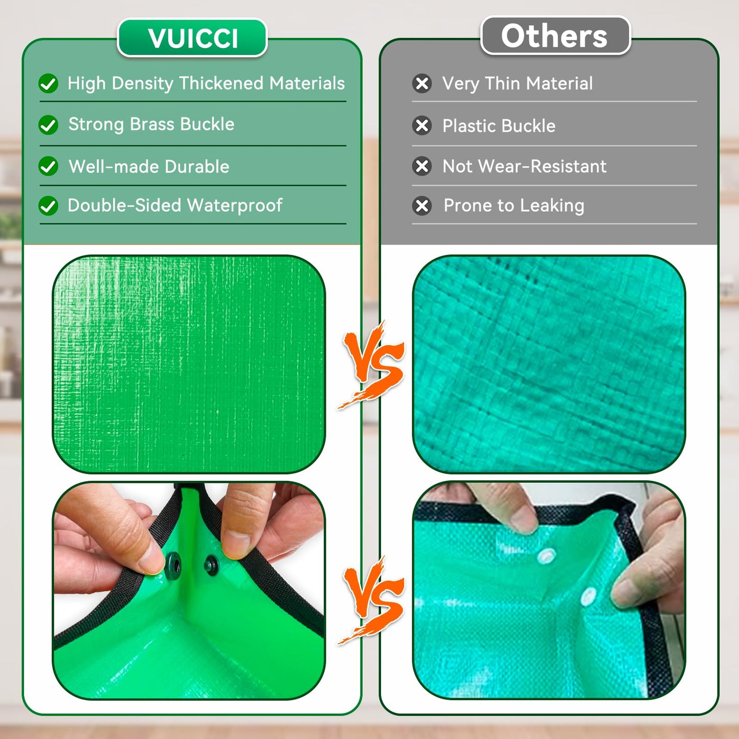 vuicci Plant Repotting Mat 26.8" X 26.8",Square Succulent Gardening Mat Waterproof Transplanting Mat Thickened Foldable Soil Change Mat and Potting Soil Mess Control Tidy Tray Repotting Mat