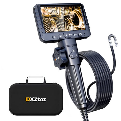 DXZtoz 10FT Articulating Borescope, Inspection Camera with 0.33in Two-Way Steering Snake Camera, Waterproof 1080P Endoscope with Light for Mechanics Electriction Wall Pipe Inspection