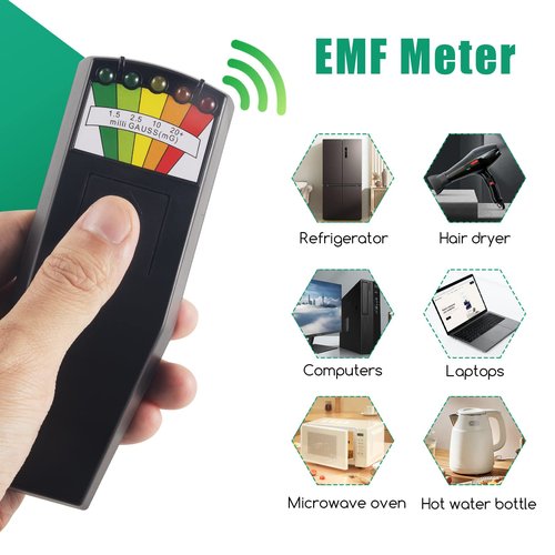 Emf Meter Ghost Hunting,Hand Held Emf Meter,Paranormal Equipment LCD Emf Detector for Home,Office Outdoor Inspections,50Hz-20,000Hz - Black