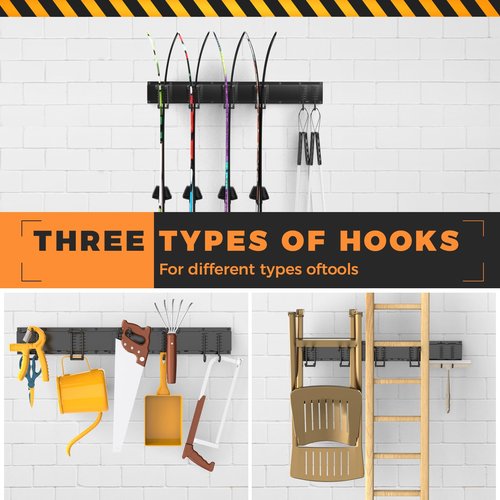 Madertool Garage Storage Organization System Ski Wall Rack Skis Mount Hanger Home Shed and Garage Snowboard Wall Rack System Holds Up to 350lbs