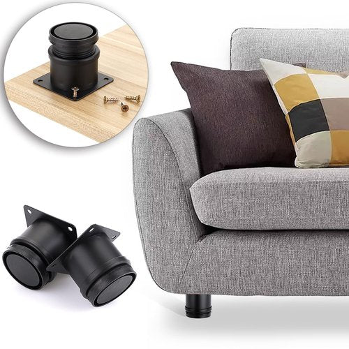 OwnMy 4PCS 2 Inch Stainless Steel Furniture Legs Feets Metal Cabinet Desk Legs, Adjustable Round Metal Furniture Risers Replacement Legs Corner Feets Heavy Duty Table Leg Extenders for Sofa Chair