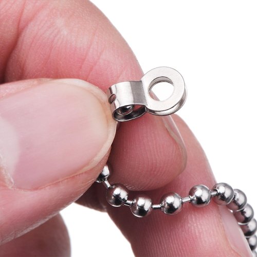 Shappy 2 Pack Steel Beaded Ball Pull Chain String Extension with Connector for Ceiling Fan Light Fixture Light Bulb Switch Chain Extender, 1 Meter Length