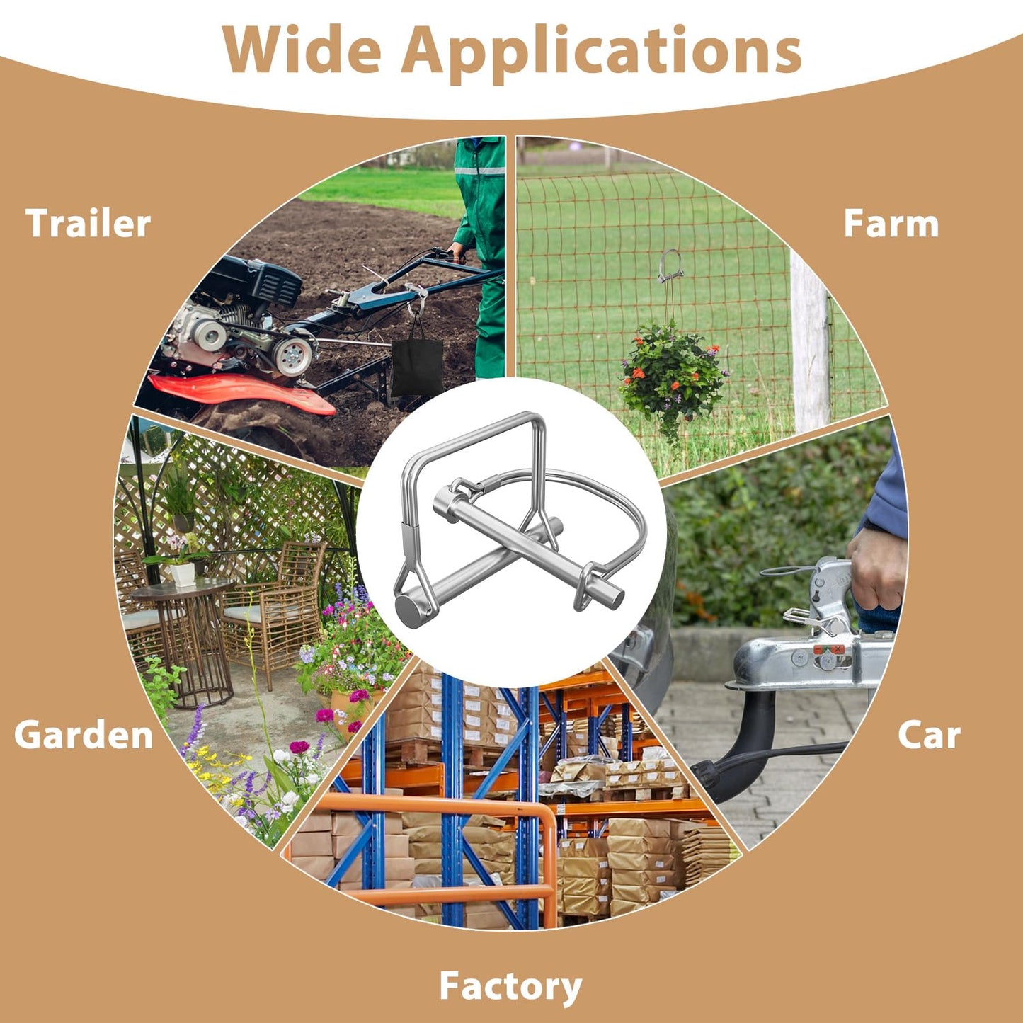 XOOL 22PCS Shaft Locking Pin, Zinc-Plated Heavy Duty Safety Pins, Trailer Coupler Pins, Square & Arch Shapes, Premium Carbon Steel