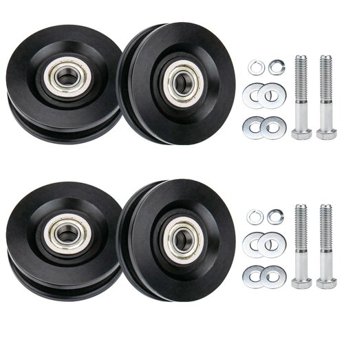 90040 Carriage Wheel Kit Complete Ladder Hoist Replacement Parts for TranzSporter TP250 and TP400 Ladder Hoist Roofing/Shingle/Material (4 Pack)