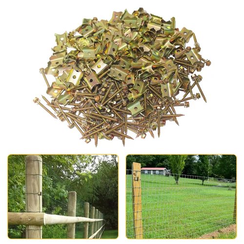 100pcs 2inch Steel Wire Fencing Staples for Softwoods,Reuse Fence Staple Fasteners Nails, Fencing Staple with Wire Fixer for Wire Mesh and Woven Fencing (2 inch, 100)