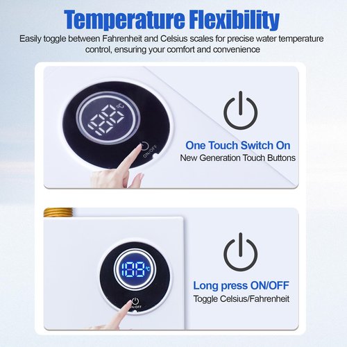 Spalivivre Tankless Water Heater Electric 110V 3000W, Space-Saving Instant Hot Water Heater Under Sink, for Kitchen Bathroom
