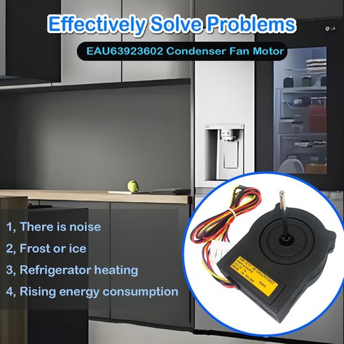 EAU63923602 Refrigerator Condenser Fan Motor Replacement for LG ODM-001F-4B Freezer Evapoartor Fan Motor Assembly DC 12V Fridge Cooling Radiator Freezer Parts