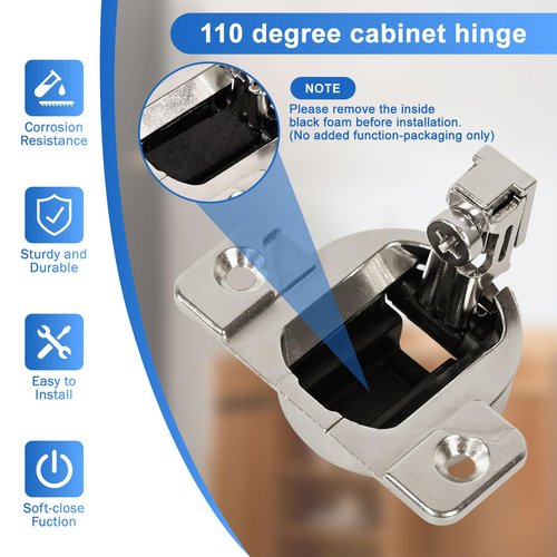 Mirfane 8-Pack 110° Cabinet Hinges, Replacement for Blum Compact 33 Screw-On Hinge, Cabinet Door Hinges to Replace Original Blum Hinge (Mounting Plate & Screws Not Included)