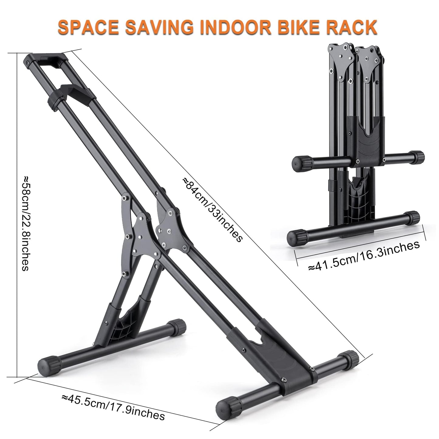 CHEPARK Bike Floor Stand Rack- Indoor Bike Stand for Garage/Home - Bike Storage Bicycle Parking Rack Fit 20”-29” Mountain Road Bikes (2 Bike Rack)