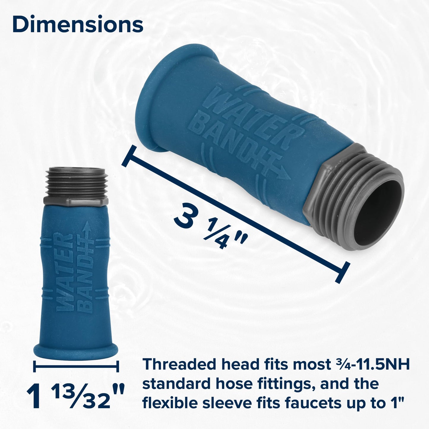 Camco Water Bandit - Features a Flexible Silicone Sleeve for 1" Faucets & Male Water Hose Connection that Fits 3/4-11.5NH Hose Threads - Works with Damaged Faucet Threads/Threadless Faucets (22484)