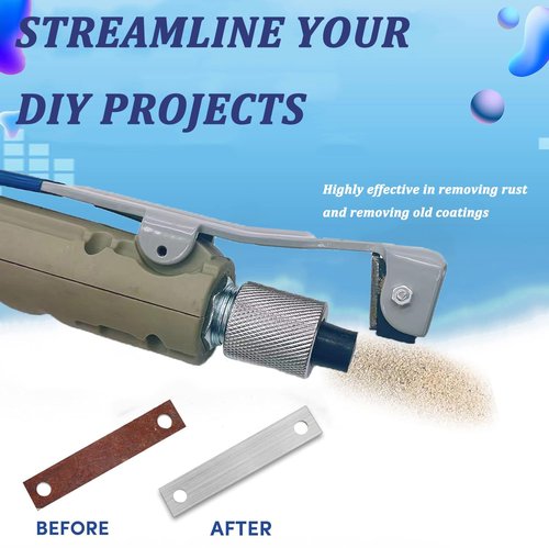 Deesucc Sand Blaster Gun with 4 Ceramic Tips, Abrasive Blaster Nozzles, Remove Abrasive Stain Rust Grime for Multiple Media