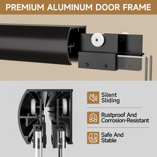 Shower Doors, 56–60'' W x 72'' H Sliding Glass Shower Door, Matte Black Aluminum Frame, 1/4'' (6mm) High-Strength Tempered Glass, for Walk-in Showers
