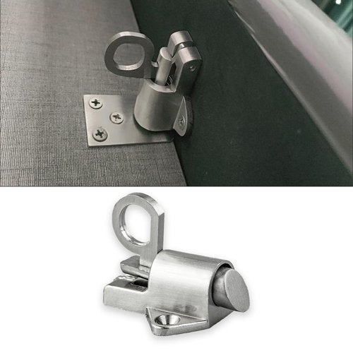 2Pcs Latch Lock, Automatic Window Gate Lock with Mounting Screws, Self Closing Spring Bounce Door Bolt for Window Toilet