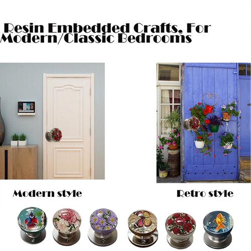 Ribili/Solymall/Naturenest Crystal Knob, Posequiver Unique Decorative Door Handle, Resin Embedded Crafts, Artistic Unique Knobs for Modern/Classic Bedrooms (Bee)