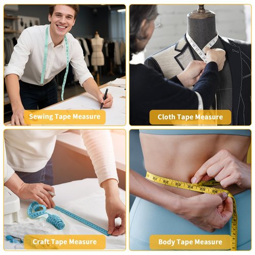 6 Packs Body Tape Measure Body Measuring Tape Weight Loss, Wider Accurate 60 Inch Measuring Tape for Body Measurements Sewing Fabric Cloth Waist Tailor Craft, Multicolor