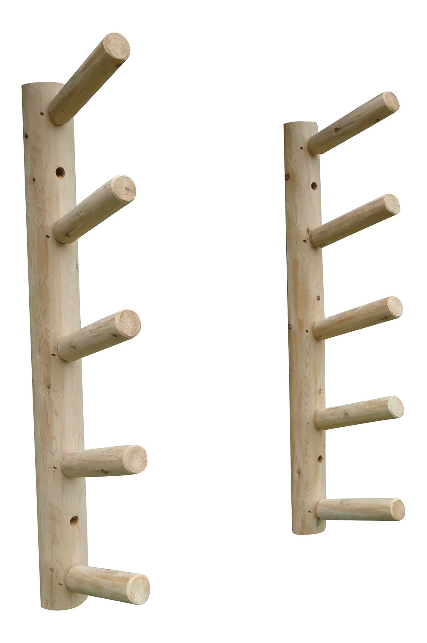 5-Place Wall-Mounted Skis/Snowboard Log Rack - Poles & Ski Wall Mount, Snowboards Wall Rack, Indoor & Outdoor Ski Holders for Walls, Hangers for Skis Indoor Storage - Unfinished