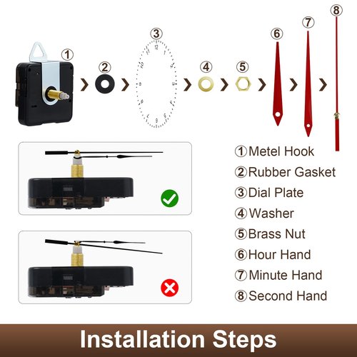 15 Pack Clock Mechanism Replacement Kit with 20 Pairs Clock Hands, Quartz Clock Movement Replacement, Clock Movement Motor Kit for Clock Repair, Replacement and Custom Clock