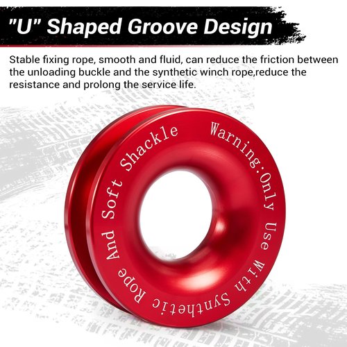 Gedlex Soft Shackle & Recovery Ring Set 2pcs 1/2"x22" Synthetic Winch Rope 56,000lbs Breaking Strength, 1pcs Snatch Ring for ATV UTV SUV Truck Offroad Vehicle Orange