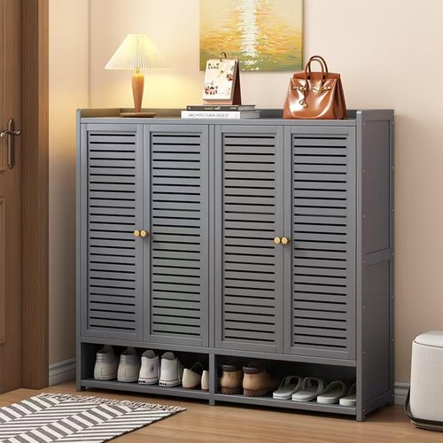 JOIHGA 8-Tier Shoe Storage Cabinet for Entryway, 36-40 Pairs Large Capacity Shoe Cabinet with Acrylic Door, Freestangding Shoe Rack Organizer with Adjustable Shelf for Closet, Hallway, Living Room