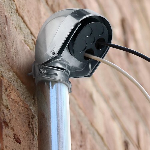 SELECT 4 Pack Lighting 2 Inch Service Entrance Cap, Weather-Resistant Die Cast Aluminum Entrance Heads with Bar Type Clamp, Rigid Conduit for Pulling Service Drop Conductors