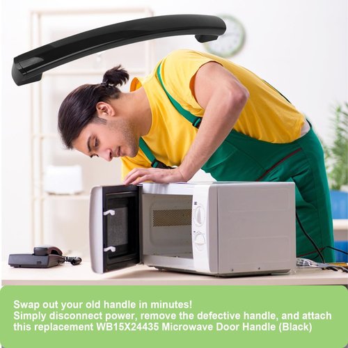 WB15X24435 Microwave Door Handle (Black),Compatible with GE Microwave Handle Replacement for AP5957851,PS10065137,EAP10065137,WB15X10216-Fits HVM1540LM2CS,JVM2010DS1WW,JVM1810DS1BB