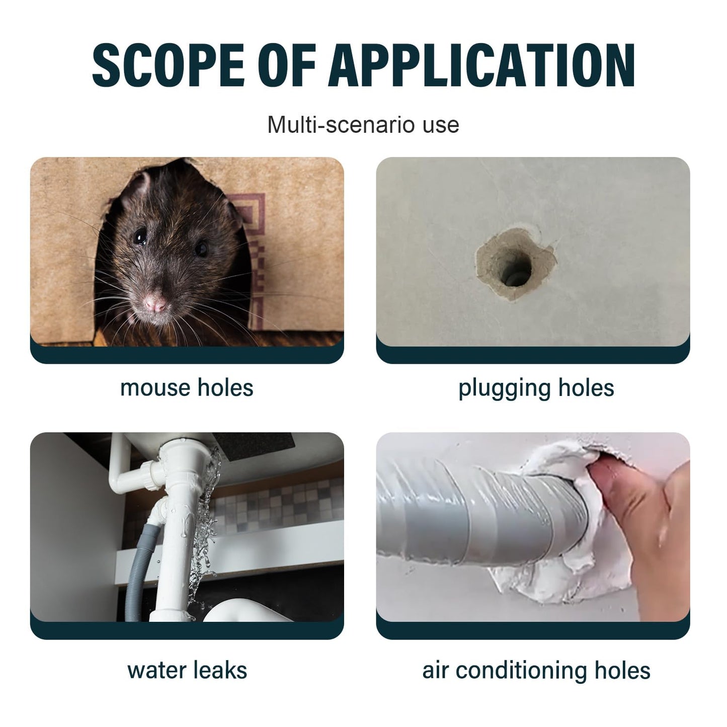2026 Upgraded Repair Sealing Clay, Waterproof Sealant Mastic,Quick Mending Mud for Drain Connection, Wall Hole, Air Conditioning Hole Waterproof Seal Putty (4)
