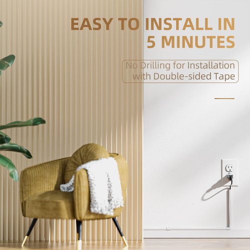 Delamu Cord Hider, 94.5in Cord Covers for Wires on Wall, One-Cord Cable Hider, Wire Hiders Wire Covers for TV Cords on Wall, Easy Mount Cable Cover Management Kit, 6xL15.7 W0.59 H0.4in, White