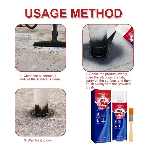 Inbuyus Leak Sealant Spray,Leak Repair Waterproof Sealant Spray with Brush,Patch Sealers for Exterior Wall Gap Repair Works on Most Materials (1PCS)