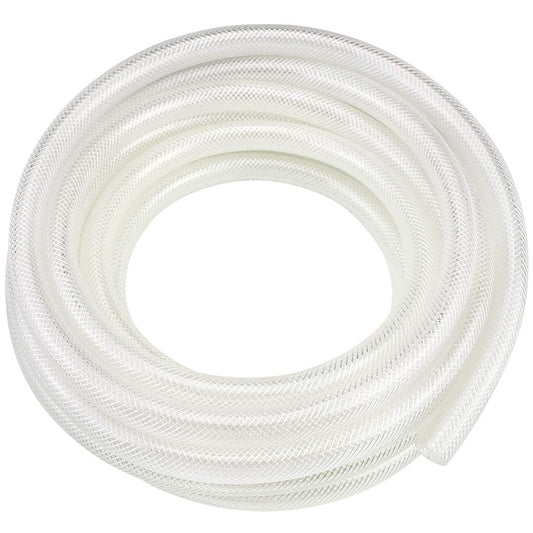 5/8" ID x 25 Ft High Pressure Braided Clear PVC Vinyl Tubing Flexible Vinyl Tube, Heavy Duty Reinforced Hose Tubing, BPA Free and Non Toxic