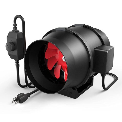 iPower 6 Inch 395 CFM Inline Duct Fan HVAC Exhaust Blower Air Circulation with Variable Speed Controller Vent for Hydroponics Grow Tent, Greenhouse Air Circulation
