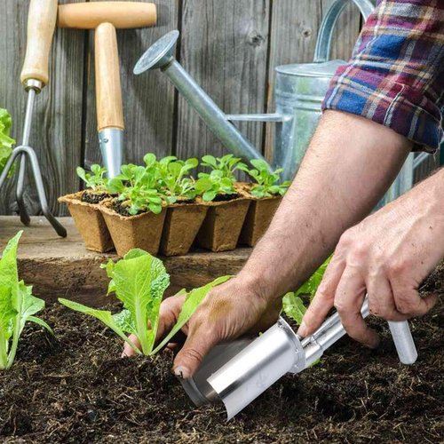 Stainless Bulb Planter Tool, Bulb Planter Tool for Garden, Flowers, Vegetables Fruit Trees, Easy to Use Seedling Transplanter for Digging Holes and Sowing Bulbs (1pc)