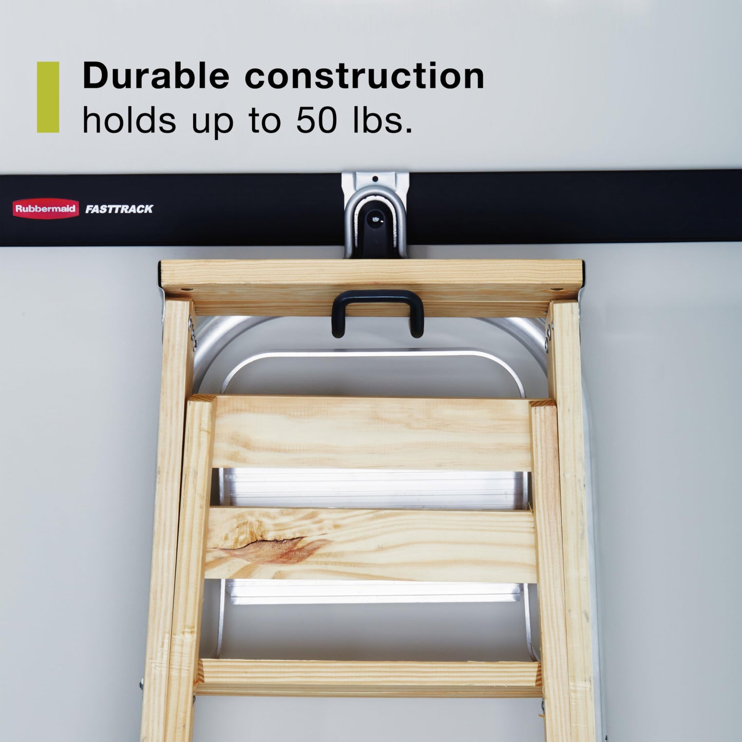 Rubbermaid FastTrack Ladder Hook Garage Wall/Ladder Hanger Wall Mount and Heavy Duty Organization for Home/Garage/Wall/Shed