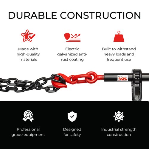 AFA Tooling 5/16"- 3/8" Chain Binders 6600LB Load Limit (2 Pack) | Heavy Duty G70 Ratchet Chain Binders for Secure Load Transport 19800LBS Breaking Strength | Electric Galvanized Anti-Rust Coating