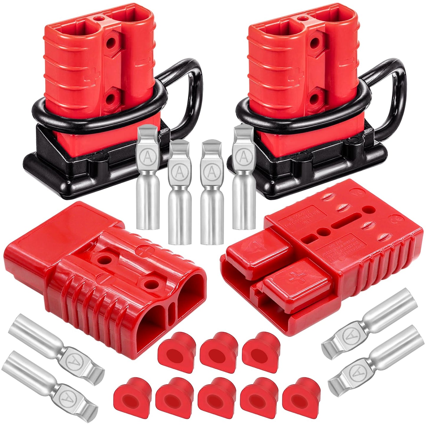 Eoppen 4Pcs 175Amp Battery Quick Connect/Disconnect, 2-4 Gauge Wire Harness Plug Kit 12V-36V Battery Cable Connector for RV Winch Trailer