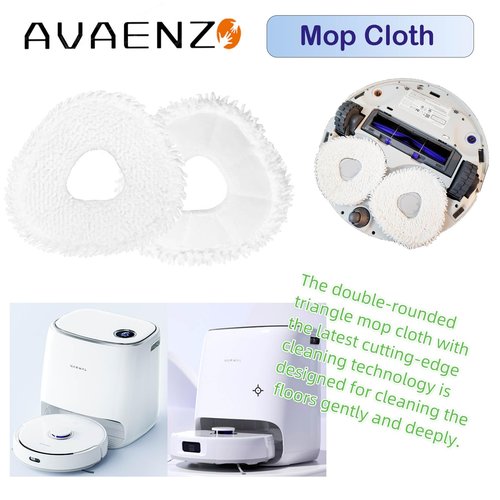 Avaenzo 8 Pack Replacement Mop Pads Compatible for Narwal Freo X Ultra T10 J1 J2 Microfiber Resuable Mop Cloth Robot Vacuum Cleaner Accessories, White