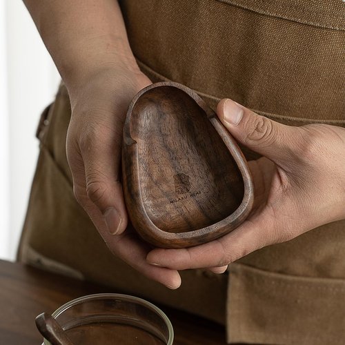 MIGAKU HOME Coffee Bean Dosing Cup & RDT Spray Bottle Set - Walnut Wood Espresso Accessories Kit with Static Reduction Spray, Measuring Tray for Coffee/Tea ﻿