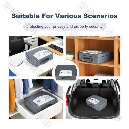 Fraiixar Safe Box 0.21 Cubic Feet Steel Security with Digital Keypad-Electronic for Home Office Hotel Business,Small Steel Travel Safe with Carrying Handle for Money, Cash & Jewelry & Documents
