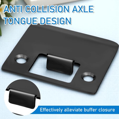 Door Strike Plate, Extended Lip Strike Plate, 2-1/4" x 2-1/4"Extender Lip Latch Strikers with Star Screws, Wooden Stick and Dust Box