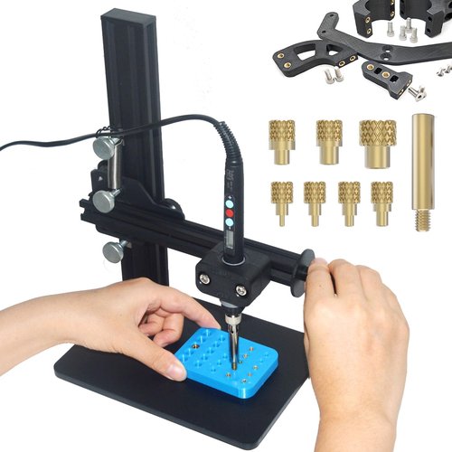 3DZWMAN Vertical Heat Pressing Machine,Heat Set Insert Tool,Brass Inserts 3D Printing,Heat Set Insert tip for Thread Knurled Nut M2/M3/M4/M5/M6(1/4)/M8