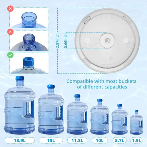 MJIYA Portable Water Bottle Pump, Universal Bottle Electric Water Dispenser with Switch and USB Charging, for Camping, Kitchen, Workshop, Garage (White)