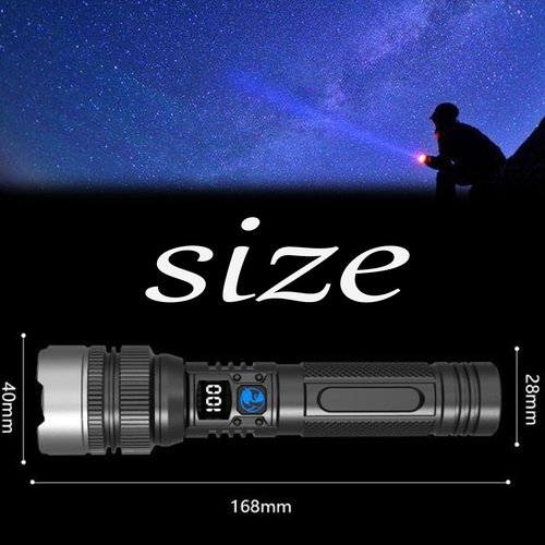 2025 The Ultimate Survival Flashlight, 100000 Lumen Flashlights for Emergencies, Handheld Spotlight with Zoom, Power Bank, and Digital Display, Linternas Led Recargables De Alta Potencia (1PCS)
