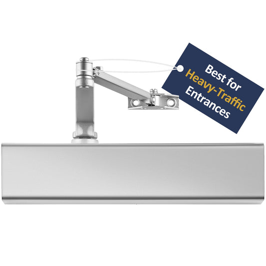 Lawrence Heavy Duty Door Closer Commercial Grade 1 - Adjustable 6-Speed Delayed-Action Door Control with 3 Pistons – Flexible Installation with Included Hardware - Embassy Series LH816