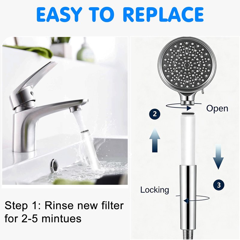 4 Pack Shower Head Filter Replacement Compatible With Cobbe®, Handheld Shower Head Filters for Hard Water, Removes Chlorine & Heavy Metals to Improve Skin & Hair
