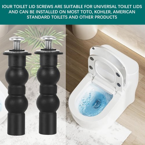 Toilet Seat Hinge Screw Kit - 2-Pack Toilet Hinge Screw for Top Mount Toilet Seat Tightening, Blind Hole Fixing. Easy to Install. Compatible for TOTO Toilet
