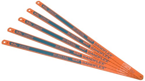 Bahco 12-Inch 3906-300-24-5P Sand Flex Bi Metal Hand Hacksaw Blade, 5-Pack