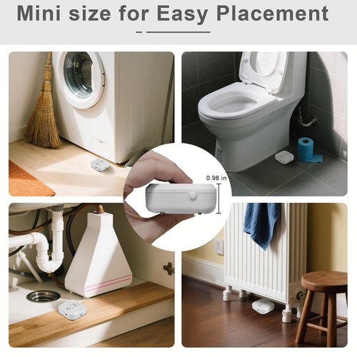 100dB Smart Water Sensor Alarm Water Leak Detectors for Home, with App Remote Monitor and Detection Lines, Wireless Tank Level Monitor for Basement,Kitchen,Bathroom (3pack)
